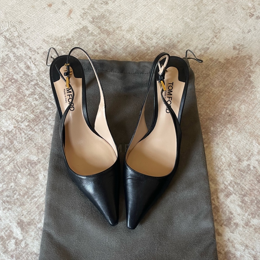 Tom Ford Black Slingback Heels